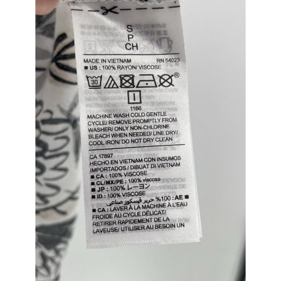 NWT Old Navy Hawaiian Blouse White Sleeveless Racerback Top Sz Small Lightweight - Picture 5 of 9